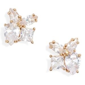Kate Spade clear, crystal cubic zirconia earrings, new in original box.